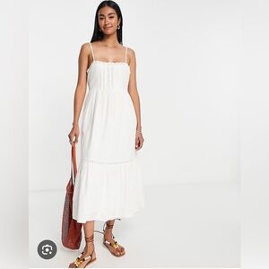 Billabong x Wrangler Peachy Keen beach midi summer dress in white medium